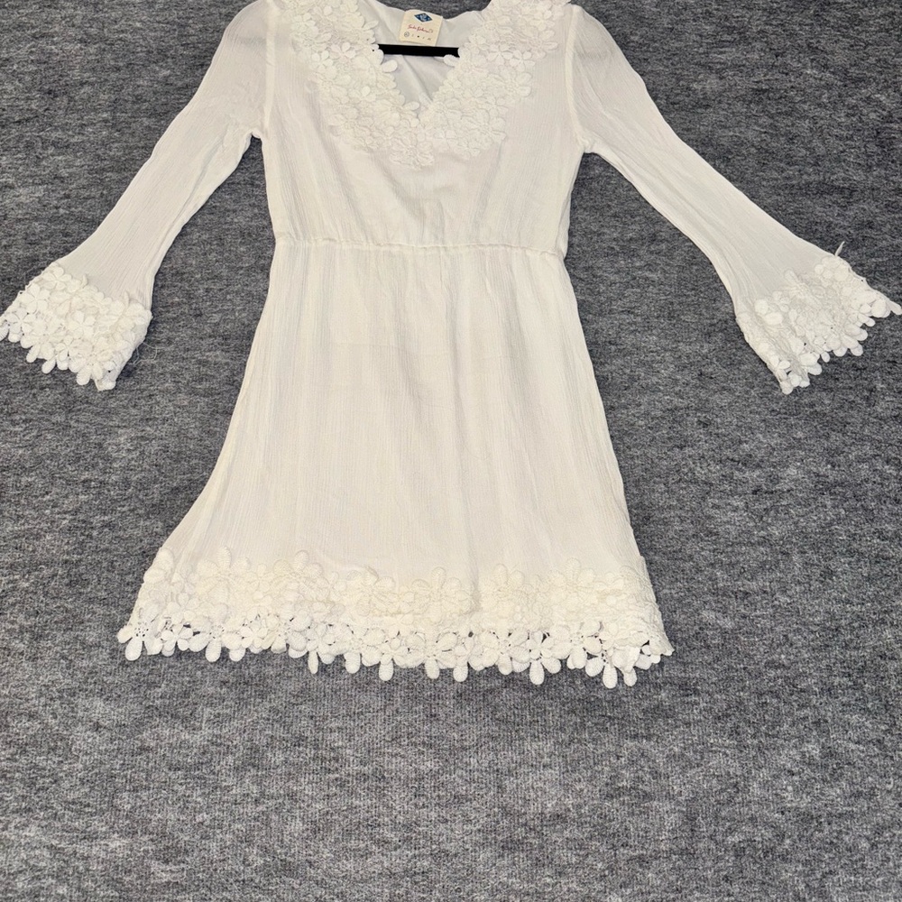 White Wild Blue Sadie Robertson Floral Mini Dress